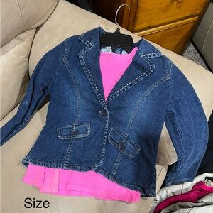 High Sierra Girls Blue Denim Jacket with Pink Lining